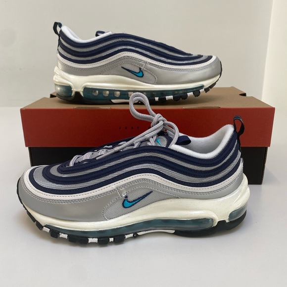 Nike Women’s Air Max 97 OG in Metallic Silver/ Chlorine Blue sz 7US New in Box - Picture 4 of 8